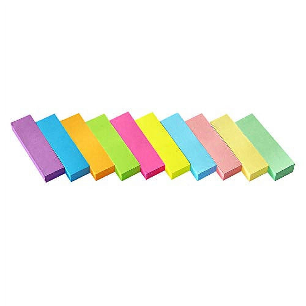 Eastern Wolf 30 Pads 0.5x1.8 Sticky Notes Flags Tabs Page Markers 6 Bright Color Sticky Index Tabs Page Flags 80 Sheet/Pad