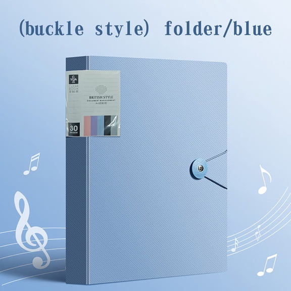 30 Page A4 Data Book, TOUMENY Transparent Insert Folder for Music Score Certificate Collection, Test Paper Storage Book, Plastic Sheet Protectors for Photos Documents, Sky Blue