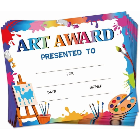 30 Painting Style Certificate of Achievement Completion Art Award Recognition Paper 9.8"x7.8" Blank Preschool Kindergarten Graduation Diploma for diy making