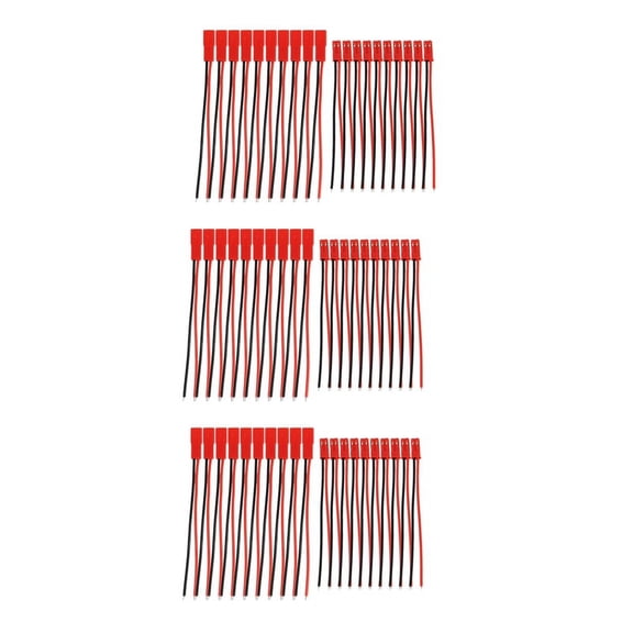30 Pairs 2 Pin JST Plug Socket Connector M to F 110mm Cable Wire Red Black