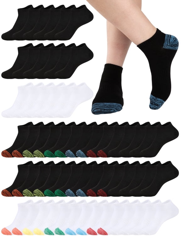 30 Pairs Ankle Socks Bulk for Women Low Cut Breathable & Lightweight Fit Athletic Socks for Women Size 9-11
