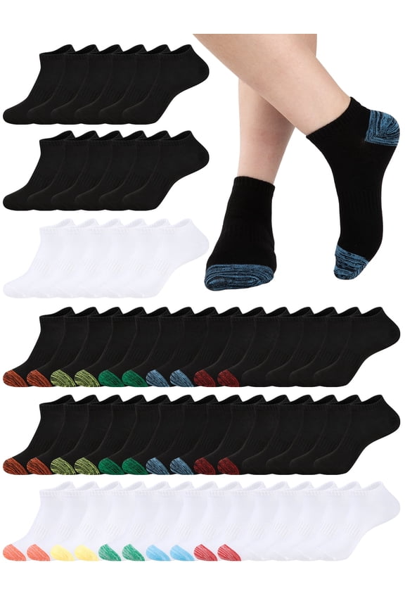 30 Pairs Ankle Socks Bulk for Women Low Cut Breathable & Lightweight Fit Athletic Socks for Women Size 9-11