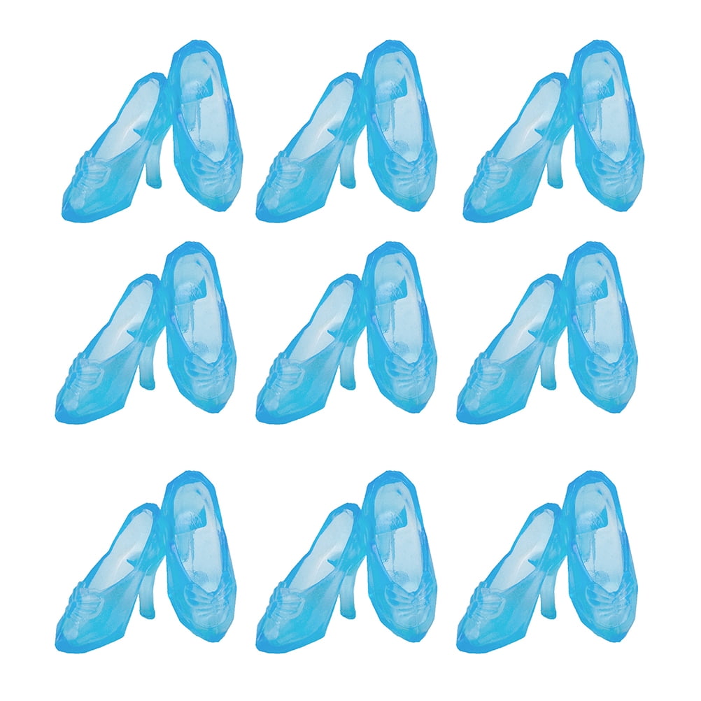 30 Pairs Clear Heels Pretend Play Shoes Mini House Decor Mini Princess