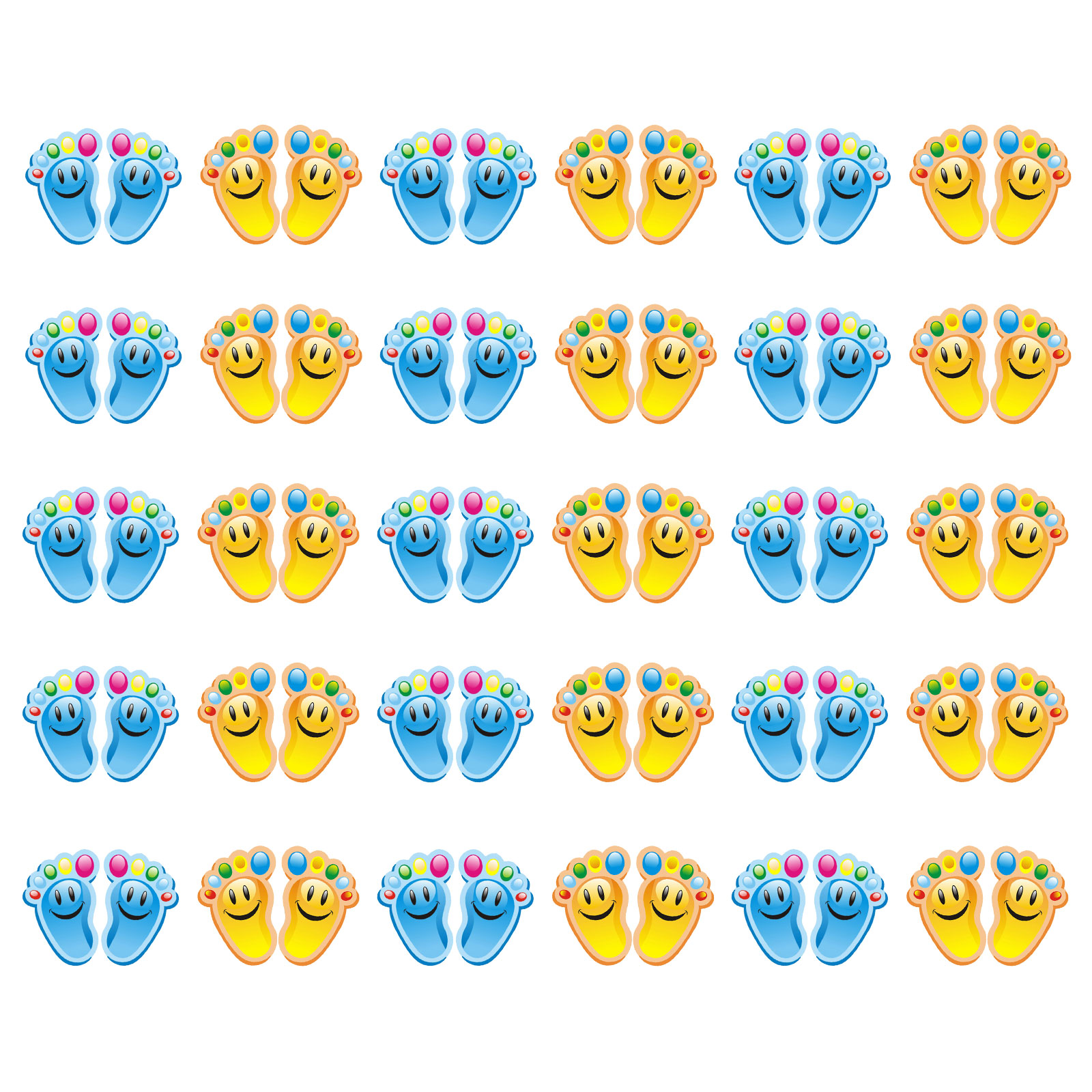 30 Pairs Creative Kid Floor Stickers Floor Decals Footprint Stickers