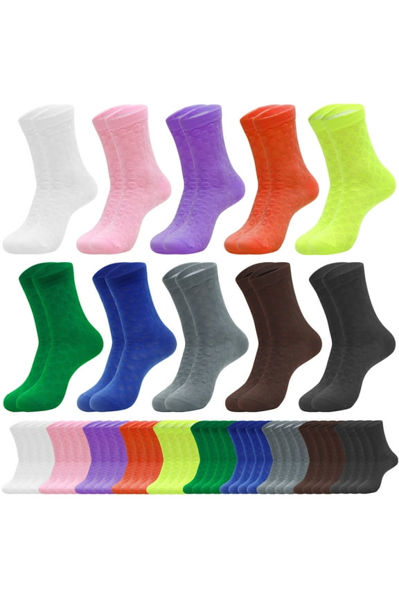 30 Pairs Crew Socks for Women Colorful Lightweight Socks Novelty Casual Socks for Women Teens