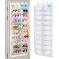 thumbnail image 1 of 30 Pairs Over the Door Shoe Organizer Breathable Mesh Hanging Shoe Rack for Closet Storage with Wide Deep Pockets 10 Tier Shoes Holder Fit All the Family's Sneakers, Boots, Heels (White, 71"), 1 of 5
