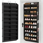 Finew 10-Tier over the Door Shoe Organizer, Holds 20-30 Pairs, Hanging Storage for Closet, Black