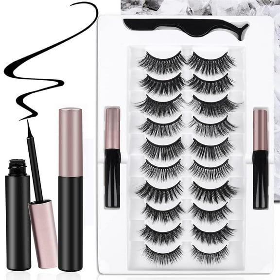 30 Pairs False Eyelashes Kit - 3D 6D Volume Wispy Lashes with 6 Styles, Soft Lightweight Natural Look, Reusable Handmade Fluffy Lashes for Women Girls(Everyday/Cat Eye/Mink Effect/Party)