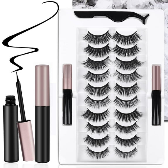 30 Pairs False Eyelashes Kit - 3D 6D Volume Wispy Lashes with 6 Styles, Soft Lightweight Natural Look, Reusable Handmade Fluffy Lashes for Women Girls(Everyday/Cat Eye/Mink Effect/Party)