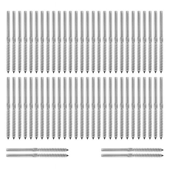 30 Pairs Hand Thread Lag Screws for 1/8 inch Cable Railing Stair DeCk Railing for Wood Post Lag Screw Swage System