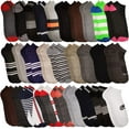 thumbnail image 1 of 30 Pairs Low Cut Ankle Socks for Women Girls Boys Men, Bulk Pack, Fun Cute, Patterned Colorful Soft (30 Pairs Mens Colorful), 1 of 6
