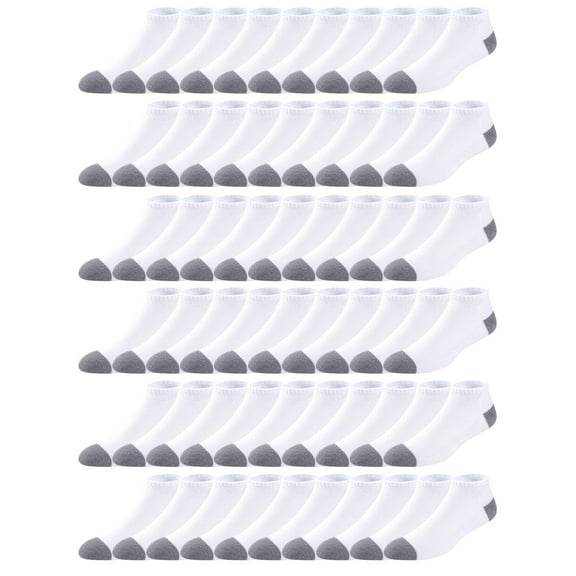 FLYRUN 30 Pairs Mens Cushion Ankle Socks Low Cut Breathable Athletic Socks for Men