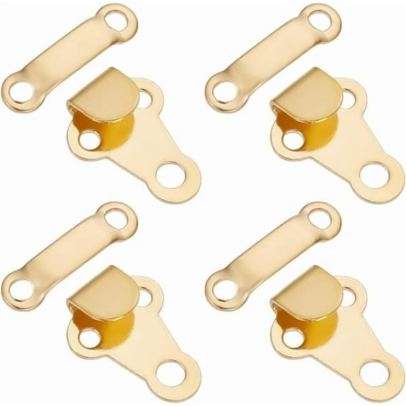 30 Pairs Sewing Hooks and Eyes Closure Set Brass Trouser Fasteners Closure Metal Hook and Eye Fasteners Metal