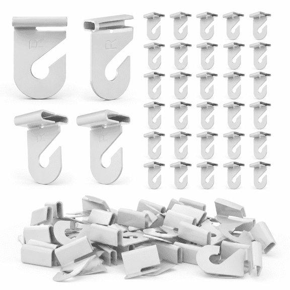30 Pairs White Enamel Heavy Duty T-Bar Drop Ceiling Hooks, Holds Up To 20 Lbs