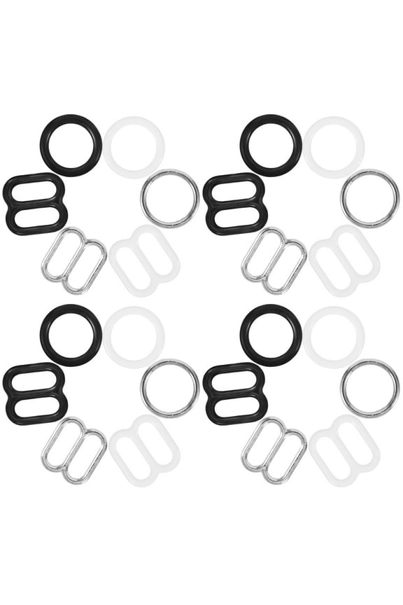 VILLCASE 30 Pairs Bra Strap Hooks, Adjustable Bra Sliders & Rings for Sewing Bikini, Halter, Swimsuit, Lingerie, Metal Bathing Suit Clasps, Extenders