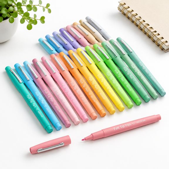 30 Pastel Colors Medium Point Felt Tip Markers For Journaling Writing Note Taking Art Supplies