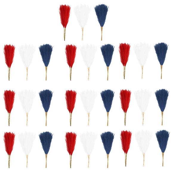 30-Pc Artificial Grass Reed Stems, Patriotic Decorative Bouquet Set in ...