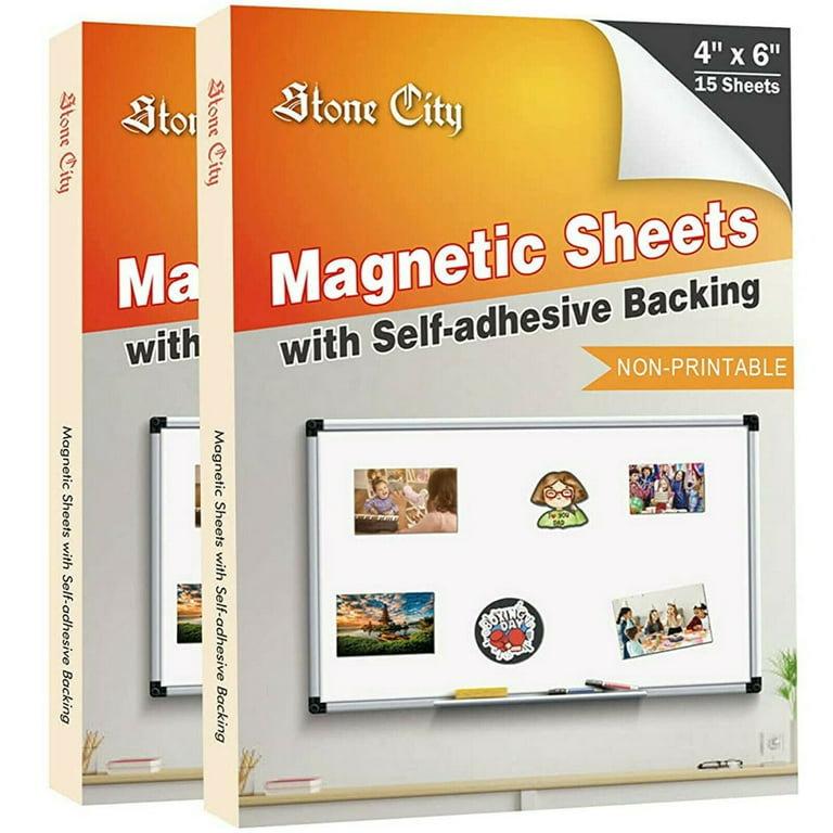 30 Pc Magnetic Sheets with Adhesive Backing 4X6 Strong Flexible