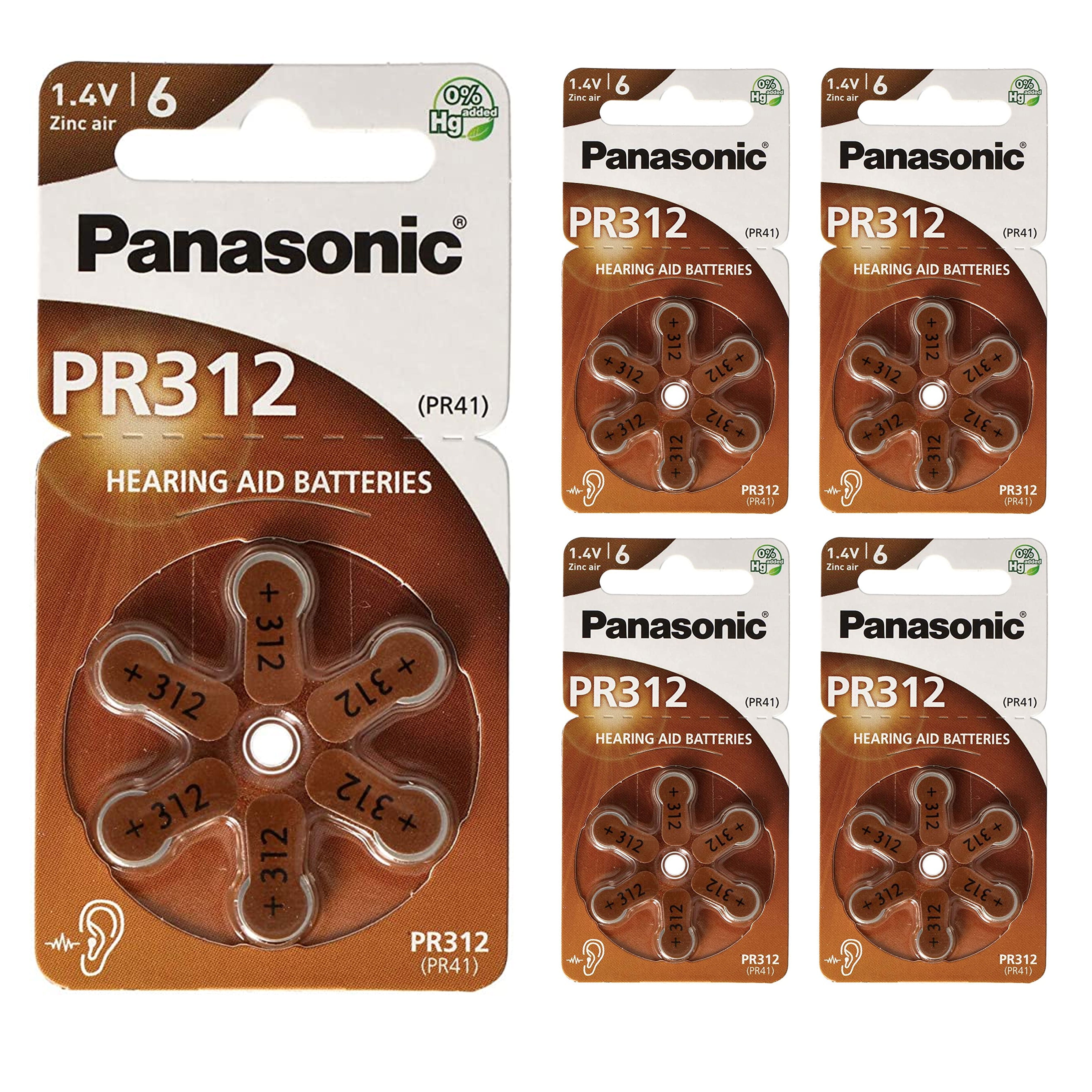 Pilas Audifono Panasonic Pr-312 Blister X6 Marrones