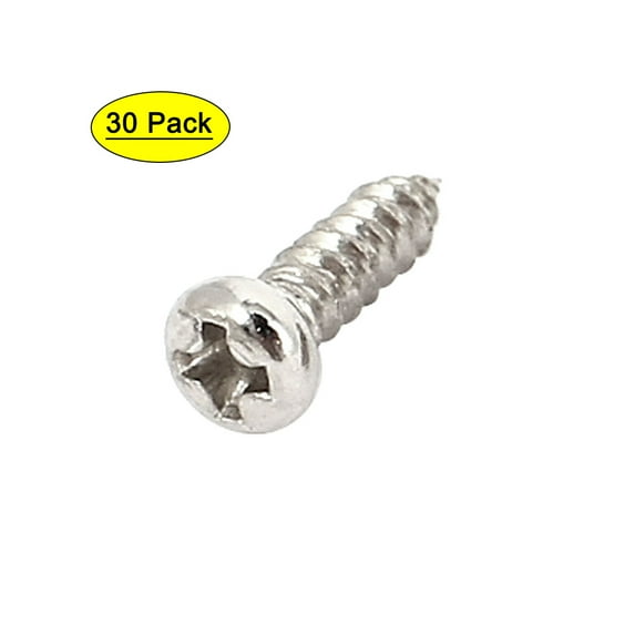 30 Pcs 0.8mm Pitch Pan Head Self Tapping Drilling Screws Bolts M2x7mm