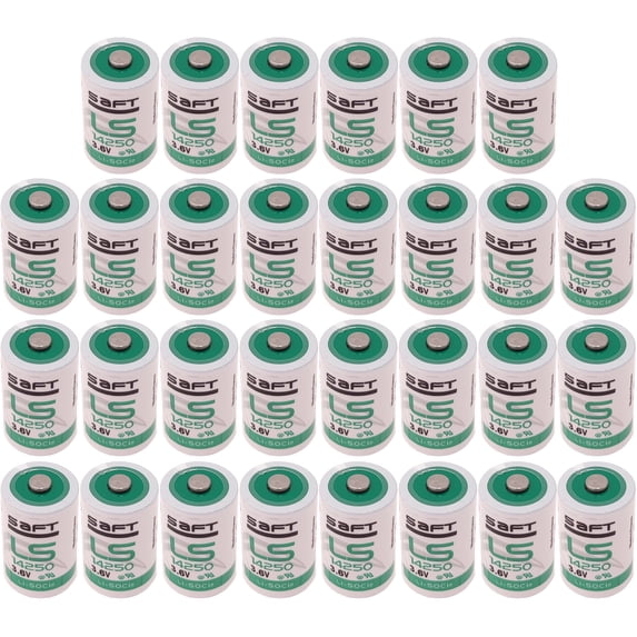30 Pcs 1/2AA LS14250 Battery 3.6V Lithium Battery for SAFT Water Meter Electricity Meter Gas