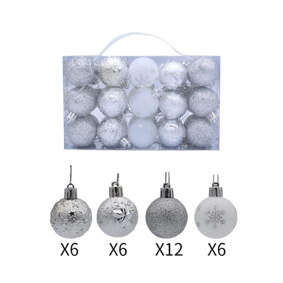 30 Pcs 1.57 Inch Christmas Balls Ornaments Set, Shatterproof Hanging Tree Decorations for Xmas Wreath Garland Holiday Party Display, Small Holiday Baubles for Indoor Outdoor Decorations