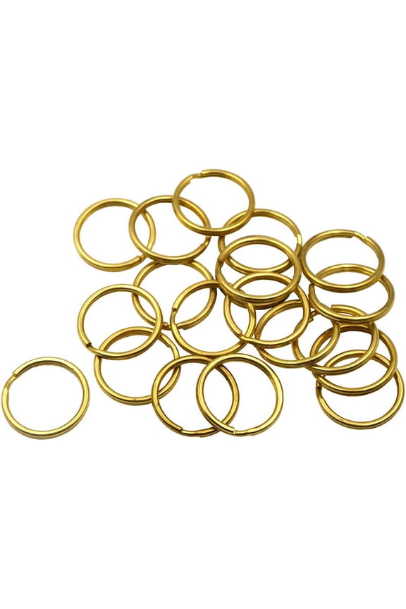 30 Pcs, 1'' Diameter,Leather Handmade Factory Split Solid Brass Antique Key Ring (1'' (25mm))