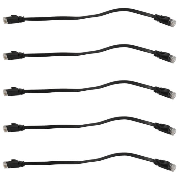 30 Pcs 1 Ft Flat Internet Network Cable Solid Cat6 High Speed Patch Lan Wire with Snagless Rj45 Connectors