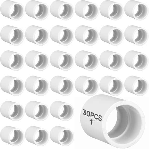 30 Pcs 1 Inch PVC Pipe Coupling Adapters Furniture Grade White PVC Fittings Connectors Slip x Slip SCH40 for DIY Greenhouse Tent