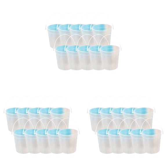 30 Pcs 1 Liter Ice Bucket 4.8 Inch Buckets, Reusable Punch Bowls for Drinks, Party Ideas Supplies, Festive Tiki Margarita Sangria Camping, Party Supplies, Clear