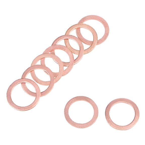 30 Pcs 10.3mm x 14mm x 1mm Copper Flat Washer for Screw Bolt