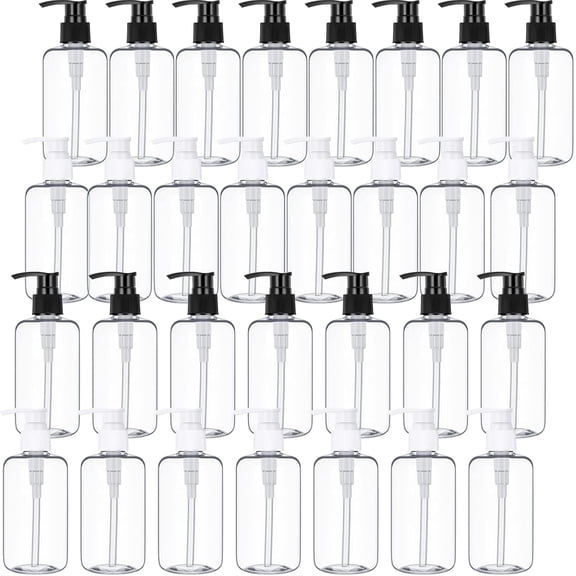 30 Pcs 10 oz Plastic Pump Bottle Dispenser Empty Lotion Bottle with Pump Refillable Clear Hand Soa