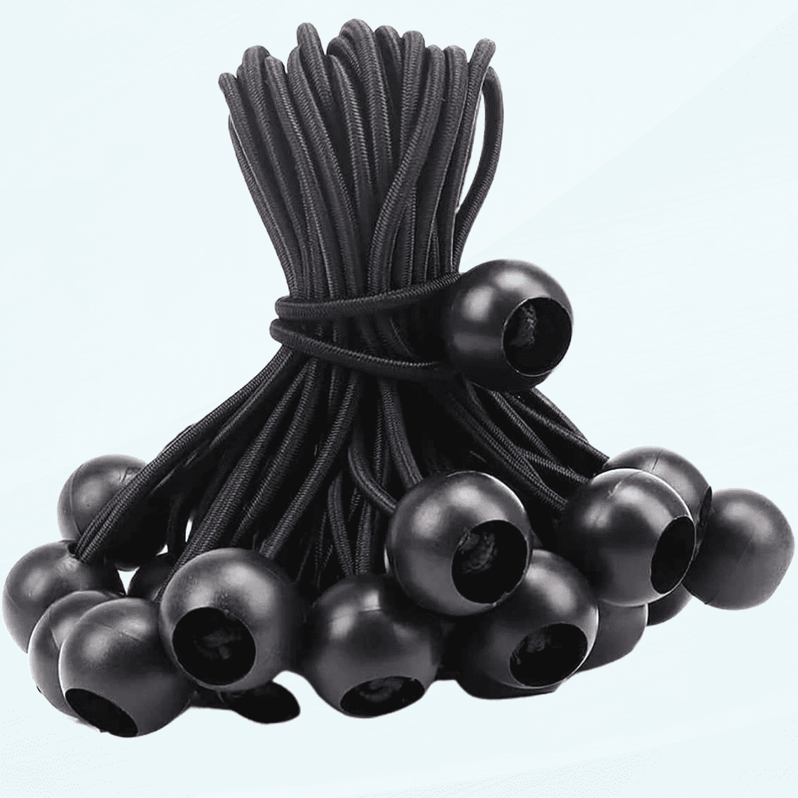 30 Pcs 11 Inches Ball Bungee Cords, Black Heavy Duty Heavyweight Tarp
