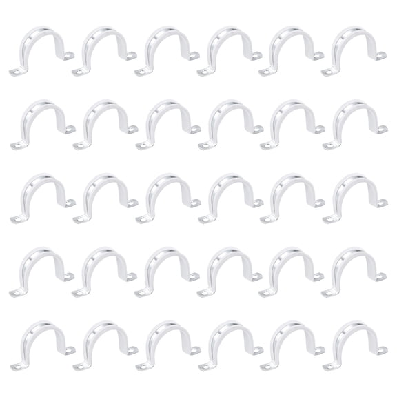 30 Pcs 13/16 Inch Rigid Pipe Strap,  2 Holes U Bracket Cable Clamp Hanger