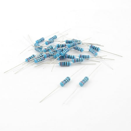 30Pcs 1W 1% Tolerance 2.7K Ohm Through Hole Axial Flameproof Metal Oxide Film Resistor