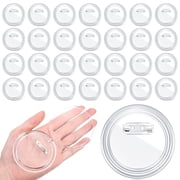 Style-Carry 30 Pcs 2.3inch Blank Acrylic Pin Badges, Plastic Clear Craft Button with Safety Pins, Reusable for DIY Crafts, Custom Picture