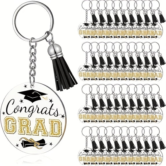 30 Pcs 2026 Graduation Keychains Bulk, Congrats Grad Acrylic Keychains with Tassels, Class of 2026 Party Favors, Lightweight Keyring Gifts for Students Graduation Celebration Supplies