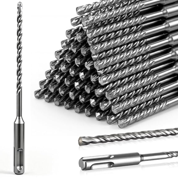 30 Pcs 3/16 x 6 Inch SDS Plus Rotary Hammer Drill Bits, Concrete Drill Bit Set, Carbide Tipped for Brick Masonry Stone and Concrete