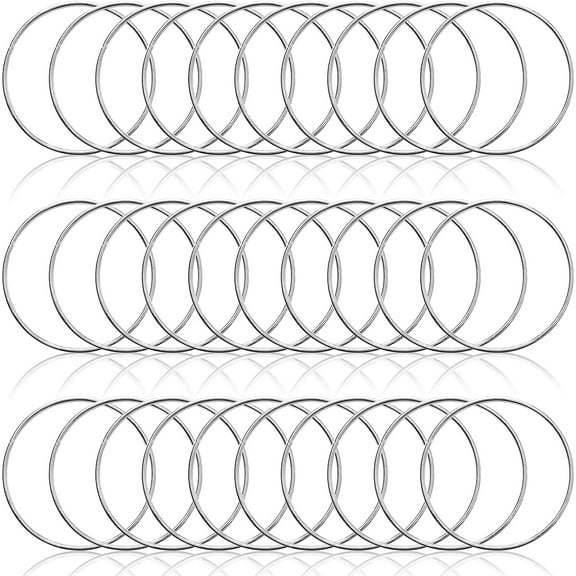 30 Pcs 3 Inch Metal Rings for Craft Silver Floral Macrame Hoops Rings Wreath Hoop Rings for DIY Crafts Macrame Dream Catchers Wall Hanging Crafts Home Decorations