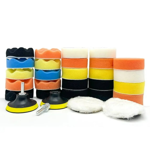 30 Pcs 3 inch Buffing Polishing Pads for Drill Adapter Car Auto Polisher