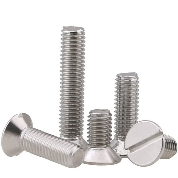 30 Pcs 304 Stainless Steel Countersunk Head Slotted Bolt Screws M3x40mm.