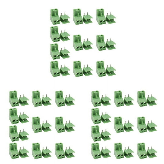 30 Pcs 5.08mm Pitch 2Pin Plug-in Screw PCB Terminal Block Connector Right Angle,30 x 2Pin Pluggable Terminal Block,green