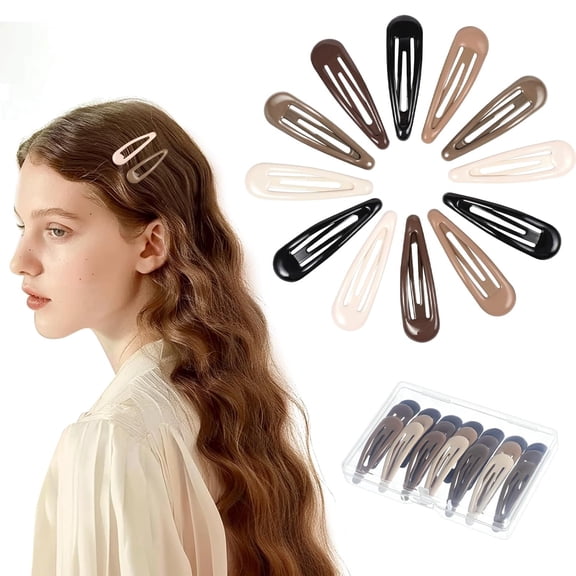 30 Pcs 5 Colors Metal Snap Hair Clips, 2 Inch Hair Barrettes Hair Accessories for Women Girls
