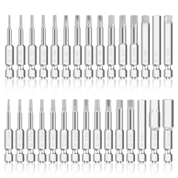 30 Pcs 50 MM S2 Alloy Steel Hex Bit Set Professional High Torque Fastening)