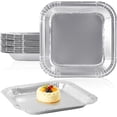 thumbnail image 1 of 30 Pcs 8.62 Inch Silver Paper Plates, Disposable Square Dessert Plates for Birthday, Wedding, Anniversary, Party and Celebration Use, 1 of 7