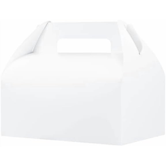 30 Pcs 9x6x6 Large Gable Boxes White Gift Boxes with Handles Bakery Boxes Treat Boxes Paper Lunch Boxes To Go Boxes for Birthday Wedding Party Favors Picnic Christmas