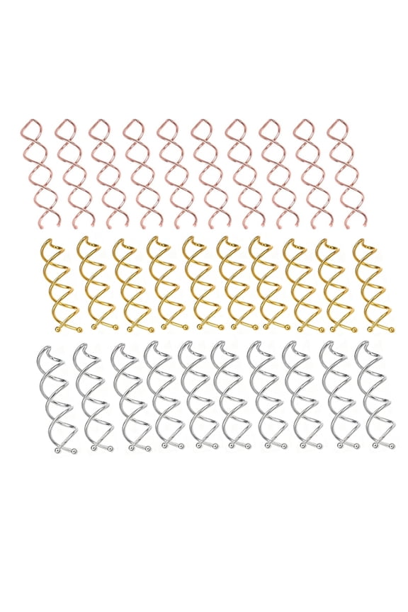 30 Pcs Alloy Spiral Hair Pins,Non-scratch Rounded Tips for Women (2Inches)