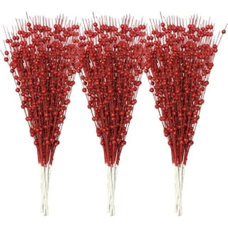 30 Pieces Christmas Glitter Curly Spray Picks 14 Inch Artificial Curly  Berry Ting Ting Branches Decorative Sticks for Winter Wedding Vase Fillers