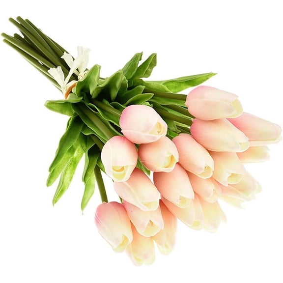 30 Pcs Artificial Tulip Flowers Real Touch Tulips Fake PU Tulip Flower Bouquet for Home Wedding Party Office Decor