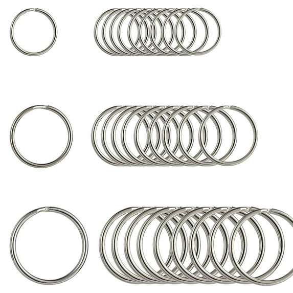 30 Pcs Assorted Multi-Purpose Metal Keychain Rings Split Keyrings Flat O Ring for Home Car Keys Attachments Keys Pendants